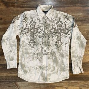 ROAR Enough Excuses long sleeve button down shirt